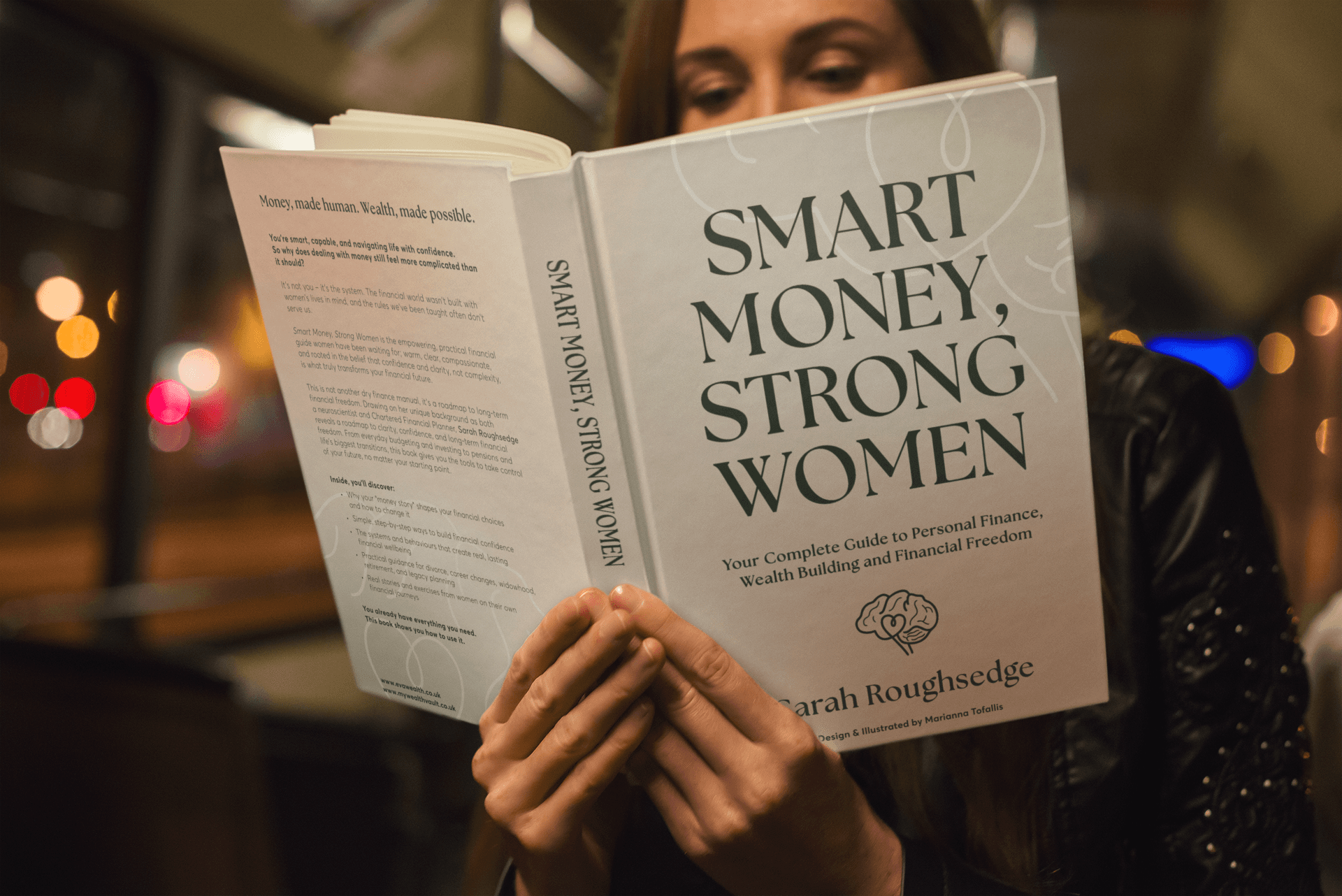 Woman reading Smart Money, Strong Women
